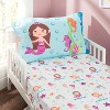 EVERYDAY KIDS 3-Piece Toddler Fitted Sheet, Flat Sheet and Pillowcase Set - Mermaids Undersea Adventures - Soft Microfiber Toddler Sheets Set - 4 of 4