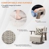 Bigget 1 Piece Outdoor Steel Patio Rattan Motion lounge chair, Beige - 4 of 4