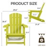 SEVOBAL Outdoor Portable Chairs Folding Adirondack Wooden Textured with Cup Holder Weather Resistant with Cup Holder, Yellow, 29.6"*31.4"*36.4" - 3 of 4