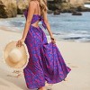 Women's Floral Print Knotted V-Neck Maxi Dress - Cupshe - image 2 of 4