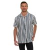 Super Triple Goose Men’s Short Sleeve Button-Up Shirt – Lightweight Striped Casual Shirt with Chest Pocket - 3 of 4