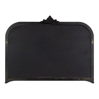 Hubanks Black Baroque-Inspired Arched Wall Mirror 40" x 30"