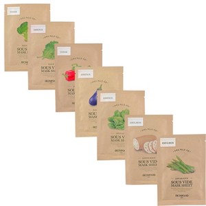Skinfood Sous Vide Mask Sheet Variety Pack (7 pcs) – Spinach, Paprika, Broccoli, Kale, Eggplant, Lotus, Asparagus - The Fresh Feast Your Face - 1 of 3
