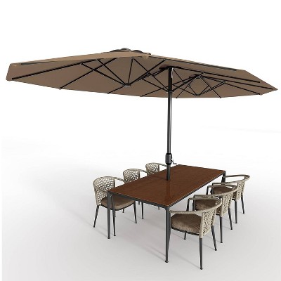 GustoWave Outdoor 13 FT Double-Sided Patio Umbrella for Pool Garden