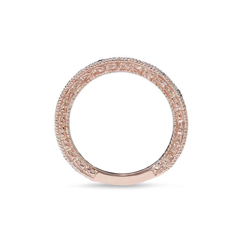 Pompeii3 14k Pink Rose Gold 7/8ct Black & White Diamond Wedding Ring, 3 of 5