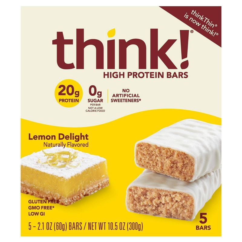 think! High Protein Lemon Delight Bars - 2.1oz/5ct, 1 of 11