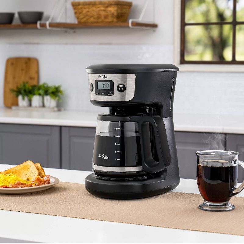 Mr. Coffee 12-Cup Programmable Coffee Maker - Black/Stainless Steel, 4 of 9