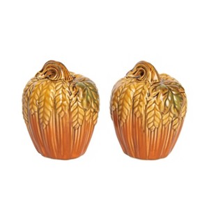 Transpac Harvest Pumpkin Classic Ceramic Salt and Pepper Shakers Collectables Multicolored 4.92 in. Set of 2 - 1 of 2