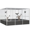 vidaXL Large Bird Aviary - Outdoor Galvanized Steel Bird Cage - Anthracite - Spacious, Multifunctional, Secure - Suitable for Multiple Bird Species - 2 of 4