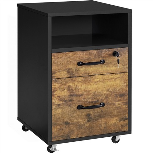 Costway 5-drawer Chest Rolling Storage Dresser Lateral File Cabinet With  Adjustable Shelf : Target