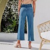 Coolmee Women's Wide Leg Jeans High Waisted Straight Leg Jeans Buttoned Loose Denim Pants with Pocket - 2 of 4