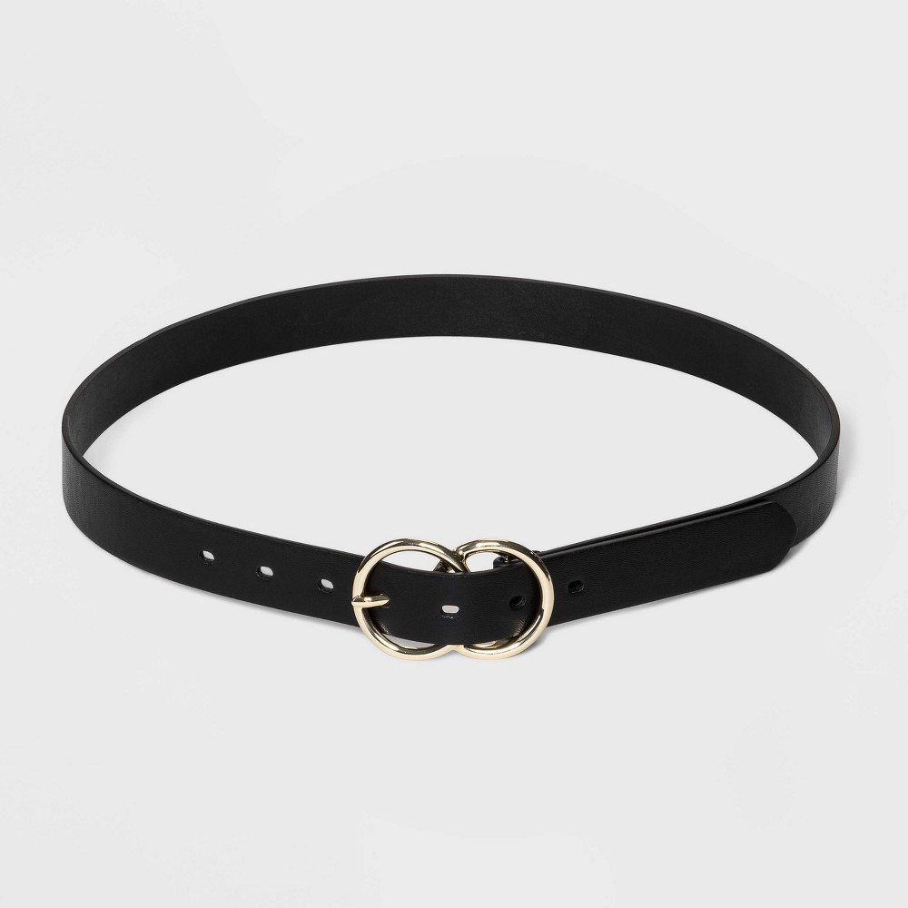 Photos - Belt Women's Double Buckle  - A New Day™ Black L