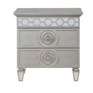 26" Varian Nightstand Silver and Mirrored Finish - Acme Furniture - 1 of 4