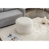 FURNIinspire Ottomans and Benches Velvet Storage Ottoman with Wooden Shelving Simple Design for Living Room and Bedroom, White, 23"*23"*17" - 2 of 4