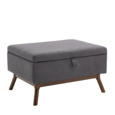 Vynxaria Mid-Century Modern Square Coffee Table Storage Bench - Assembled, 3-in-1 for Living Room/Entryway/Shoe Bench