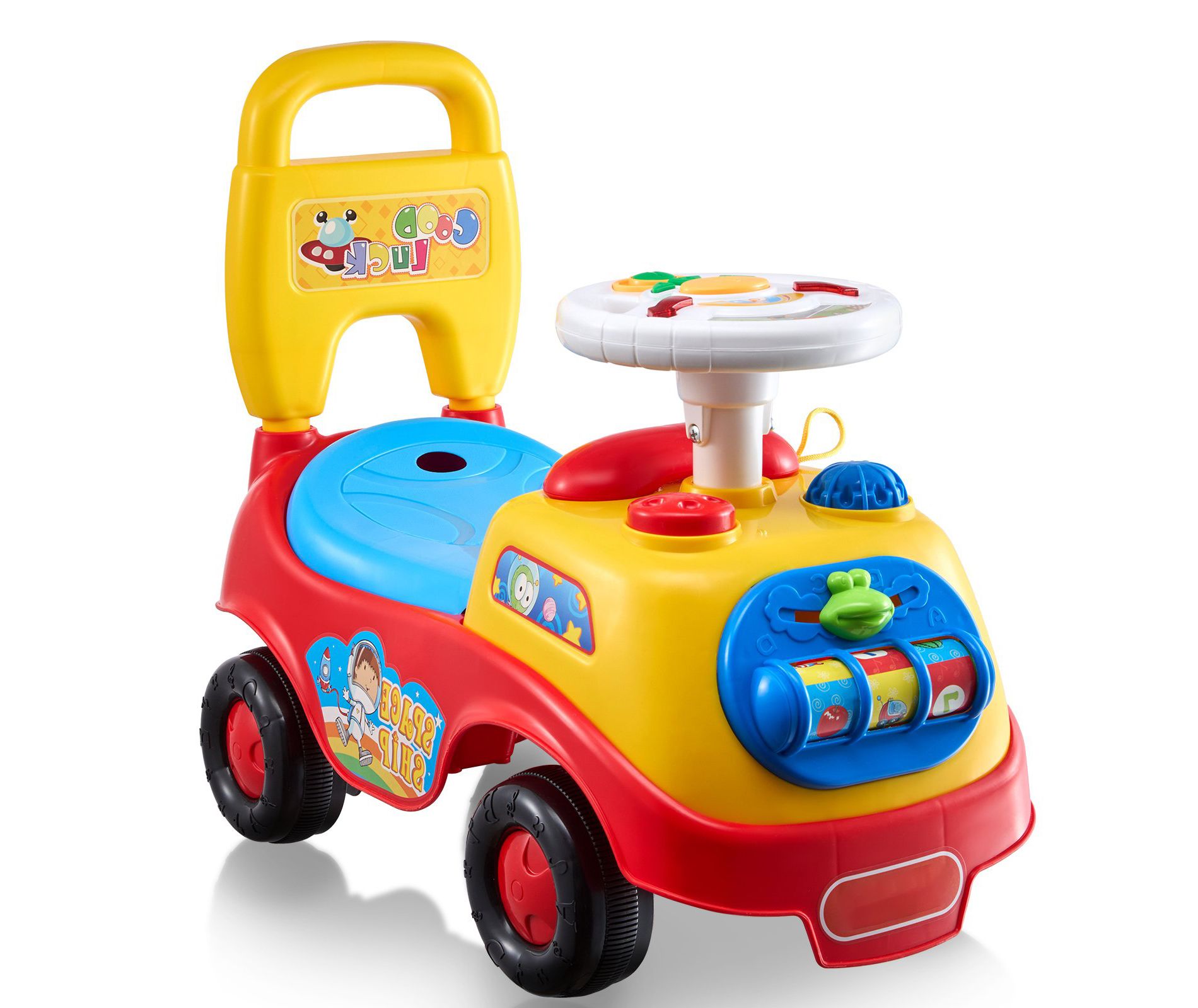 Ride On Push Car for Toddlers, Ages 1-3, Classic Kids Ride On Car with Music Steering Wheel, Ride On Toy for Boys Girls
