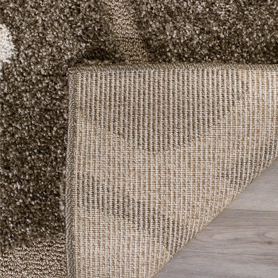 Florida Shag Smoke and Beige Floral Square Rug