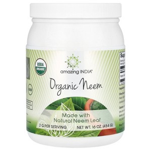 Amazing India USDA Certified Organic Neem Powder (Non-GMO) 16oz - Promotes Blood Purification, Healthy Immunity & Healthy Skin - 1 of 2