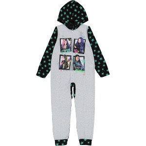 Disney Descendants 3 Little/Big Girls' One-Piece Hooded Blanket Sleeper Union Suit Pajamas - 1 of 4