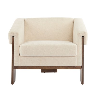 NicBex Soft Fabric Accent Chair,Upholstered Living Room Chairs with Mid-Height Backrest,Mid-Century Armchair,Accent Chairs for Living Room