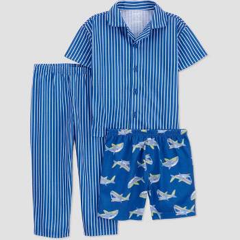 Carter's Just One You® Toddler Boys' Sharks Printed & Striped Pajama Set - Blue