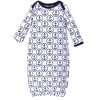 Hudson Baby Infant Boys Cotton Long-Sleeve Gowns 3pk, Whales Anchor, 0-6 Months - 3 of 4