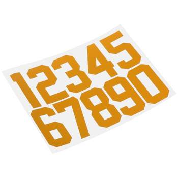 Unique Bargains Reflective Mailbox Numbers Sticker 8.3 Inch Height 0 - 9 Vinyl Self-Adhesive Address Number Yellow 4 Set