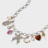Mixed Butterfly and Floral Charm Necklace - Wild Fable™ Silver - 4 of 4