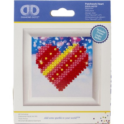 Diamond Dotz Diamond Embroidery Facet Art Kit 2.8"X2.8"-Patchwork Heart