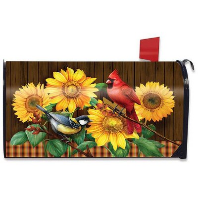 Fall Birds And Sunflowers Mailbox Cover  - Standard Size - Briarwood Lane