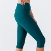 Calypsa Women's High Waisted Chlorine Resistant Capri Swim Leggings - 3 of 4