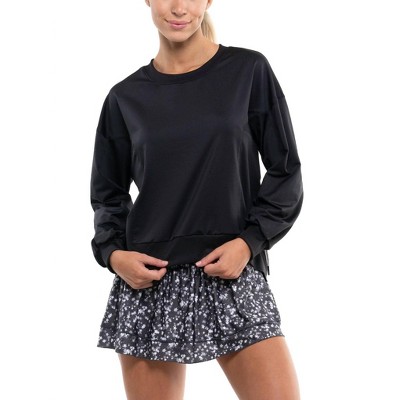 Women's RUCHE BACK LONG SLEEVE TOP - Lucky in Love