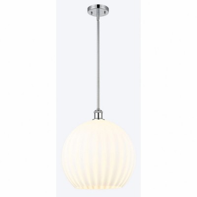 White Venetian - 1 Light Stem Hung Pendant In Modern Style-16.63 Inches Tall and 13.75 Inches Wide
