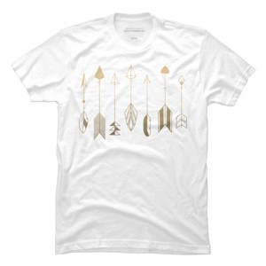 Men's Design By Humans Be Brave Little Arrow (gold) By staceyroman T-Shirt - 1 of 4