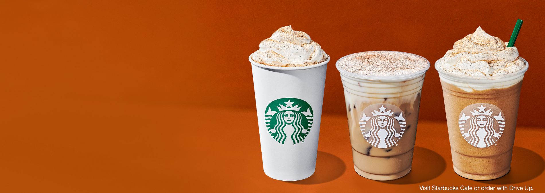 image of three seasonal Starbucks drinks