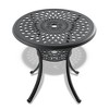 NicBex 30.71" Outdoor Dining Table,Round Patio Table with Black Frame and Umbrella Hole for 4 Chairs,Outdoor Furniture,Black - 2 of 4