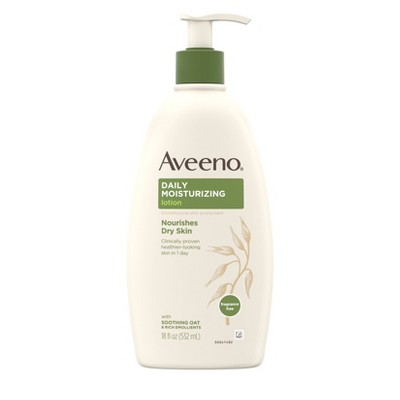 Aveeno Daily Moisturizing Lotion For Dry Skin with Soothing Oats and Rich Emollients, Fragrance Free - 18 fl oz