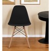 HomeRoots Black And Natural Heavy Duty Plastic And Wood Dining Side Chair - 2 of 4