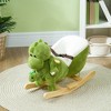 Whisen Toddler Plush Dinosaur Rocking Horse with Hand Puppet, Safety Belt, Footrest, Riding Rocker Chair Toy Gift - Green - 2 of 4