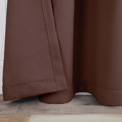 Cappuccino Blackout Grommet Top Polyester Curtain Panels, Set of 2