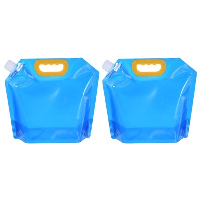 Unique Bargains Camping Hiking Plastic Collapsible Water Container Bags 2 Pcs