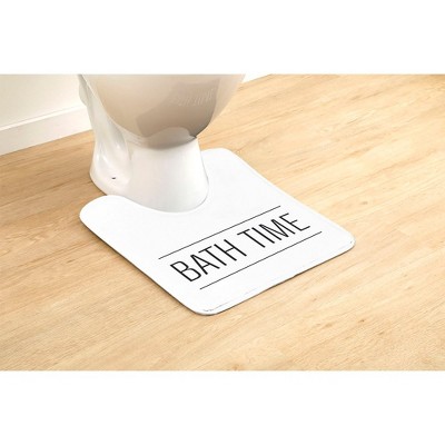 Evideco French Home Goods Non-Slip Microfiber Bathmat with 'Bath Time' Design