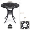 Garvee Patio Bistro Table, Cast Aluminum Round Outdoor Table, Bistro Table with Umbrella Hole, for Poolside, Deck, Porch, Garden, Balcony, Black - 2 of 4