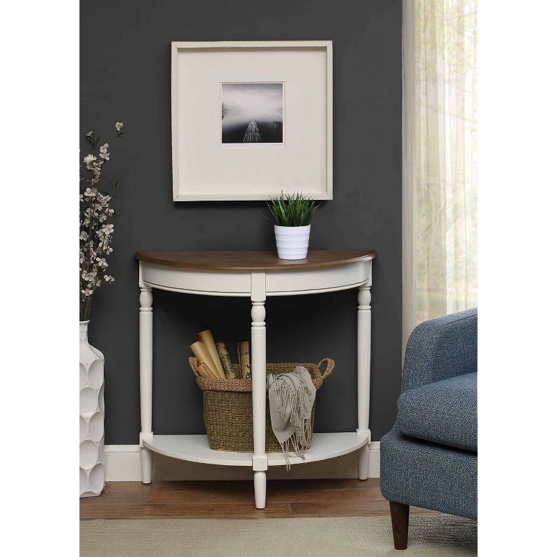 Breighton Home Provencal Countryside Semi-Circular Entryway Table with Lower Shelf, 4 of 11
