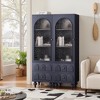 ORRD 63" Tall Storage Cabinet with Glass Door & Drawers, Dark Blue - 3 of 4