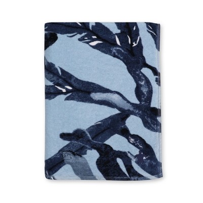 Seakeeper by 1888 Mills Oversized Beach Towel, Blue Coral Reef Print - Cotton and Upcycled Marine Plastic
