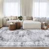 5 x 7 Machine Washable Area Rug with Non-Slip Backing Medallion Accent Foldable Distressed Low Pile Throw Rug Stain-Resistant Floor Cover for Bedroom - 4 of 4