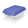 5 Pack 18 Quart Clear Storage Bin, Latched Storage Container, with Blue HI-RISE Lid - 3 of 4