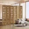 PexFix Room Divider Folding Screen Room Divider with Snowflake Pattern for Home Office Garden Bedroom Paulownia Wood - 2 of 4