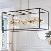 Possini Euro Design Fitzgerald Black Gold Linear Pendant Chandelier 38" Wide Modern Clear Glass 12-Light Fixture for Dining Room - 2 of 4